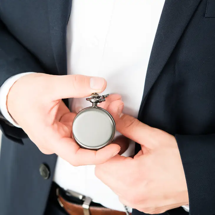 Gunmetal Pocket Watch &amp; Fob - Blank