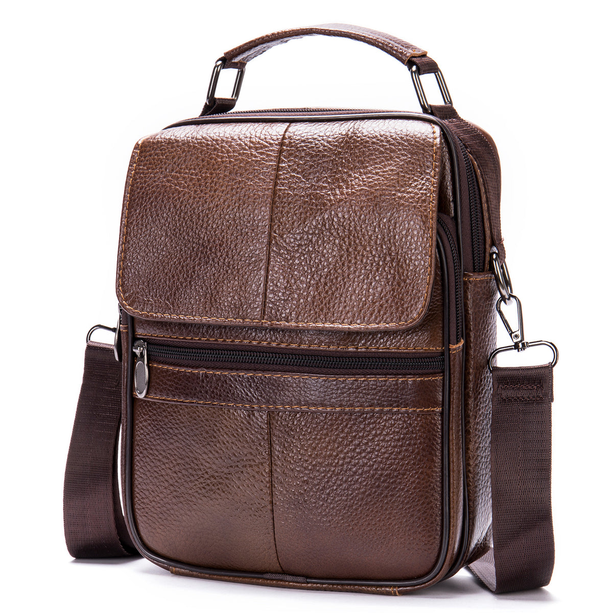 Leather Men&#39;s Bag Vertical Casual