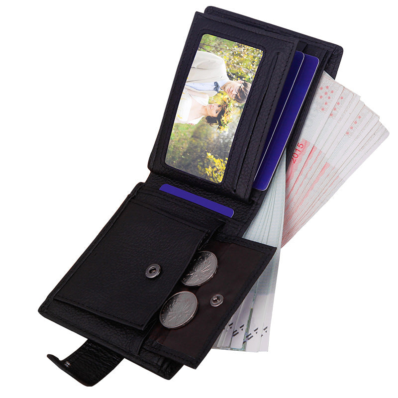 Men&#39;s Wallet Short Leather Foreign Trade Retro Zipper