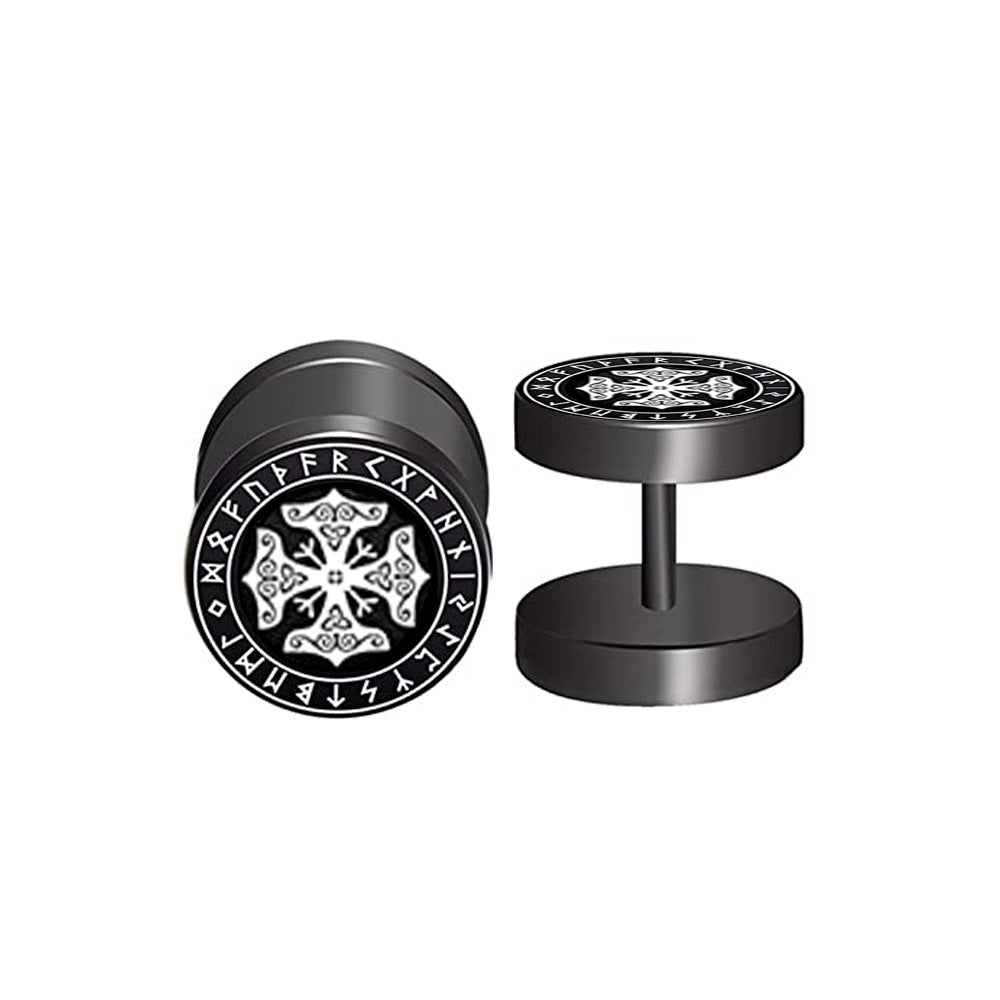 Round Ear Ornaments Titanium Steel Barbell Men&#39;s Viking