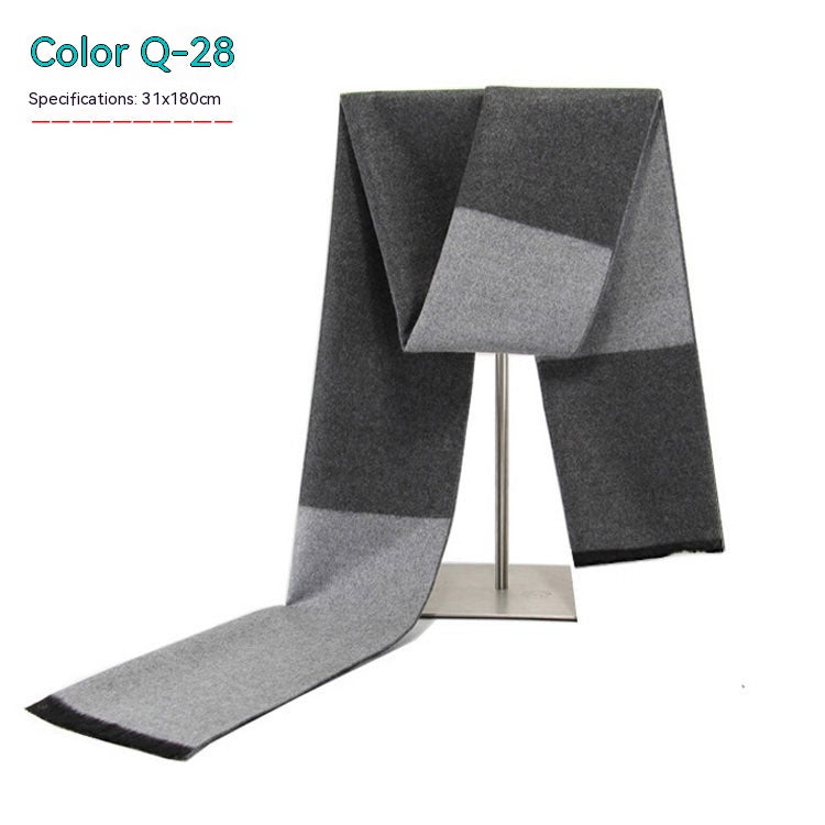 Men&#39;s Striped Winter Warm Artificial Cashmere Scarf