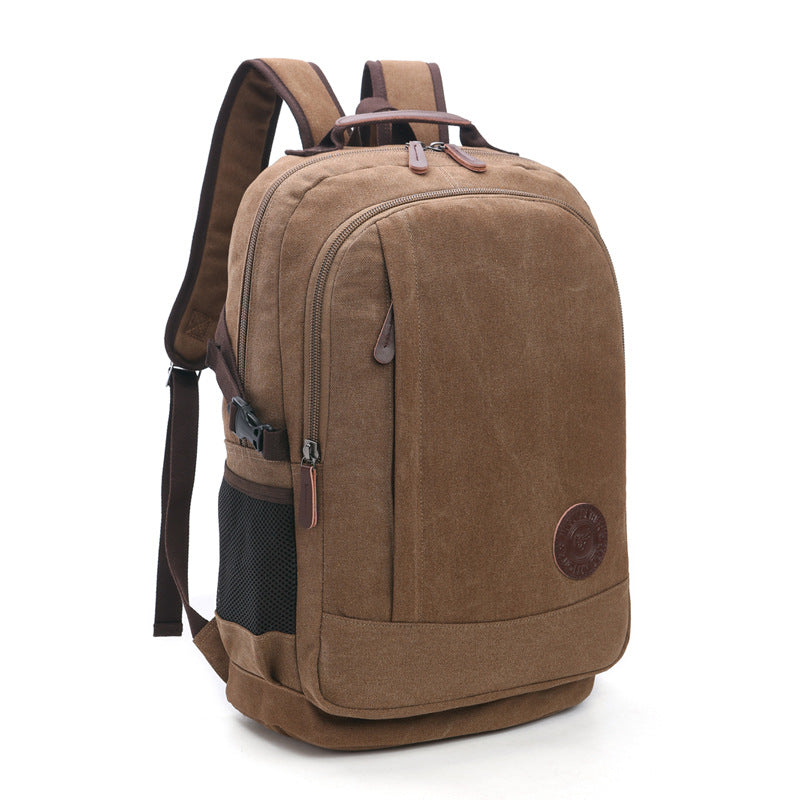 Wear-resistant Washed Canvas Men&#39;s And Women&#39;s Backpacks Street Casual Fashion Large Capacity Multifunctional