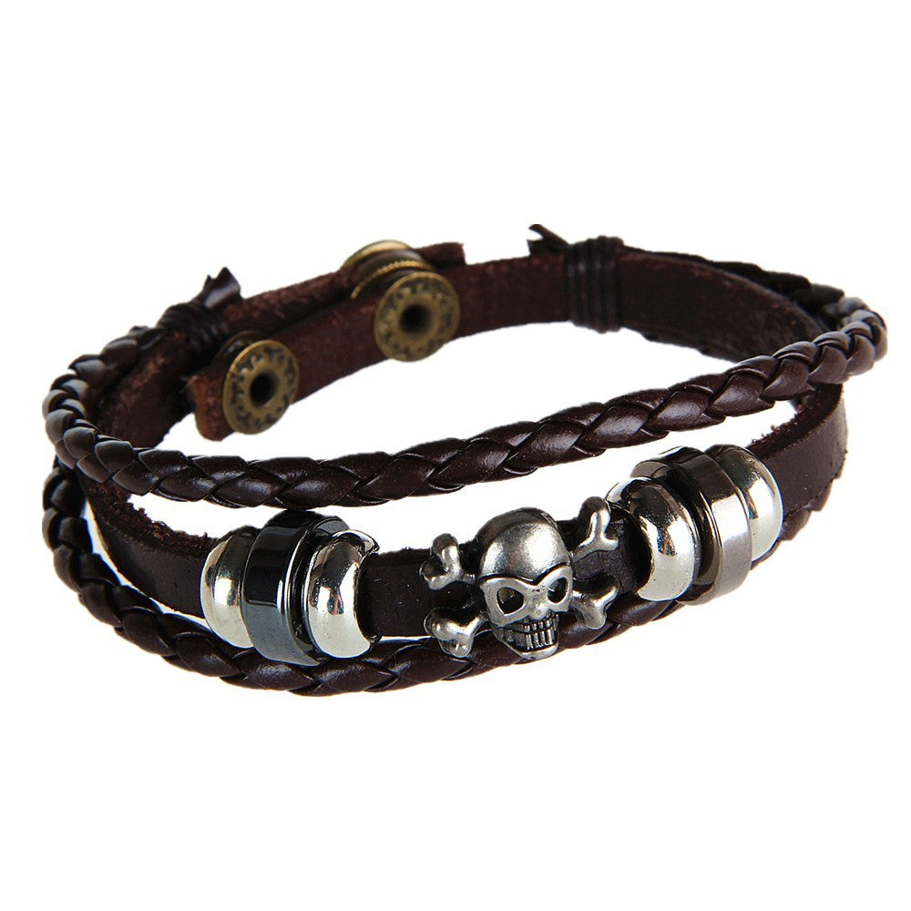 Vintage Leather Wolf Bracelet
