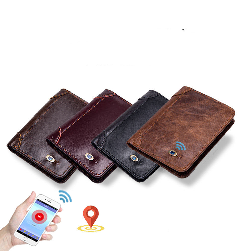 Men&#39;s Leather Multi-card Smart Anti-lost Wallet