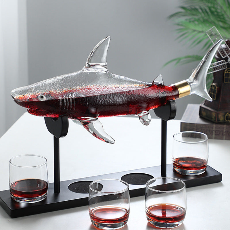 Glass Shark Animal Shaped Wine Fermentation Jar