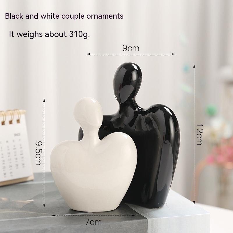 Nordic Modern Minimalist Ceramic Love Hug Couple Living Room Study Wine Cabinet Light Luxury Decoration