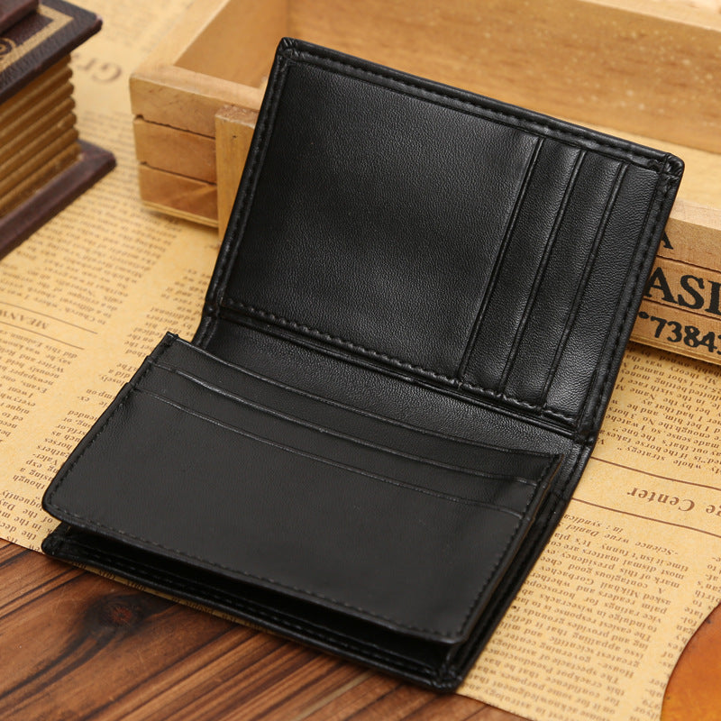 PU Leather Men&#39;s Plain Weave Business Card Bag