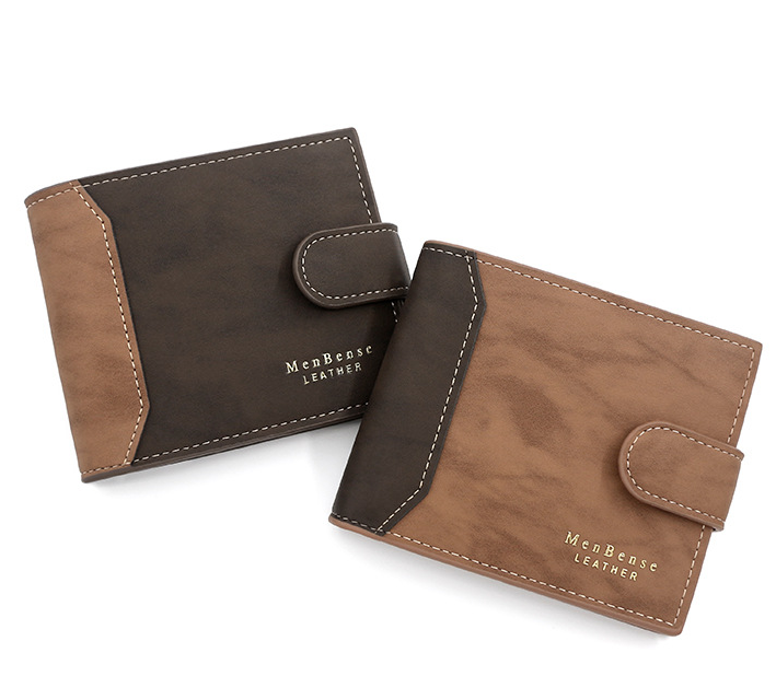 Men&#39;s Wallet Short Style With Korean Edition Hinge Gold Stamping