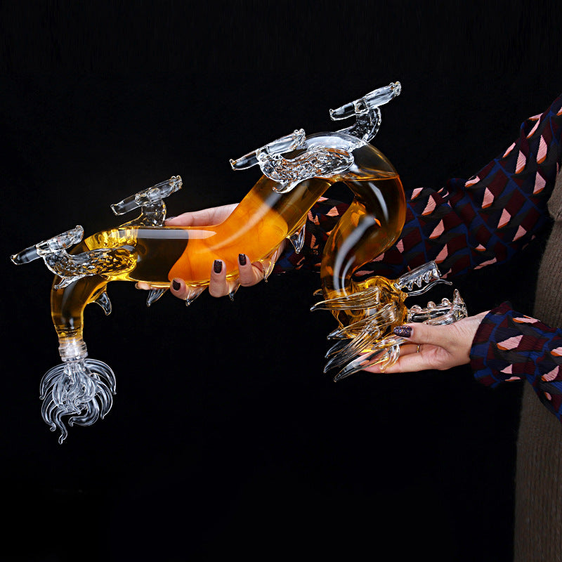 Dragon-shaped Glass Heat-resistant Lead-free Sealing Process Wine Bottle Decanter