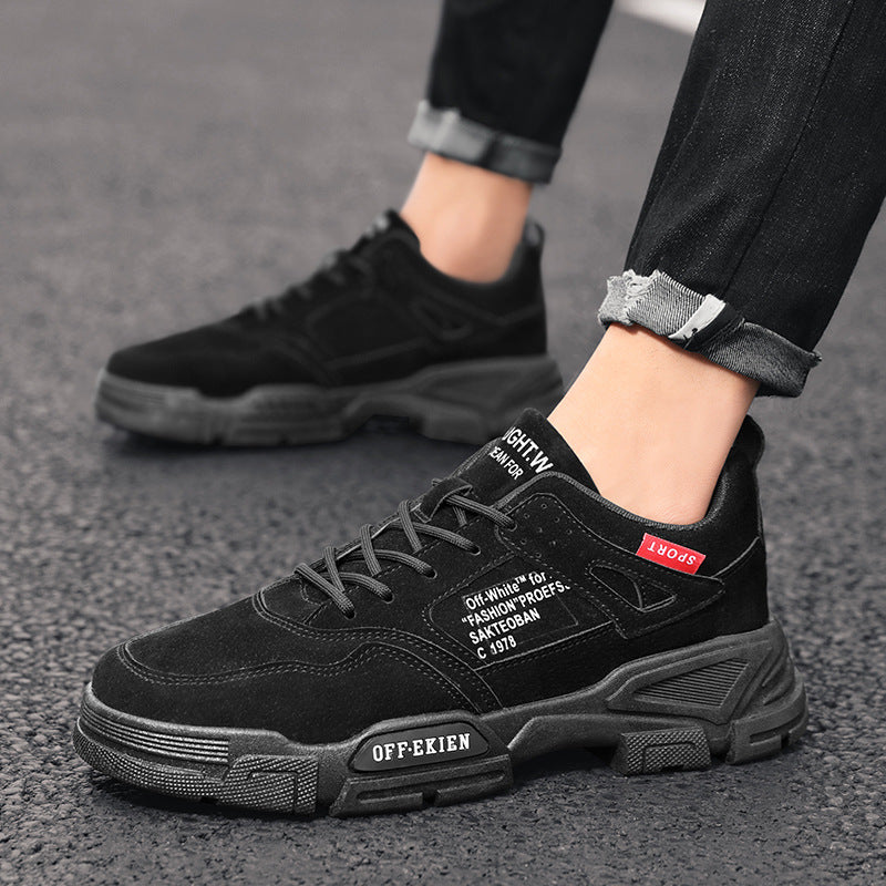 Low-cut Pig Bus Casual Men&#39;s Shoes Thick-soled Tooling Shoes