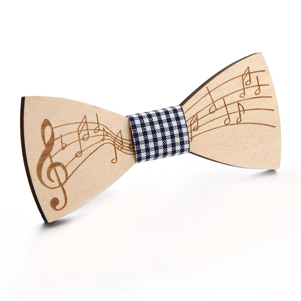 Green hand collar red pear solid wood bow tie