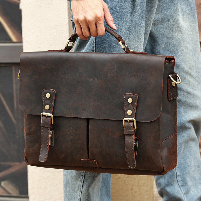 Men&#39;s Stylish Vintage Leather Handbag