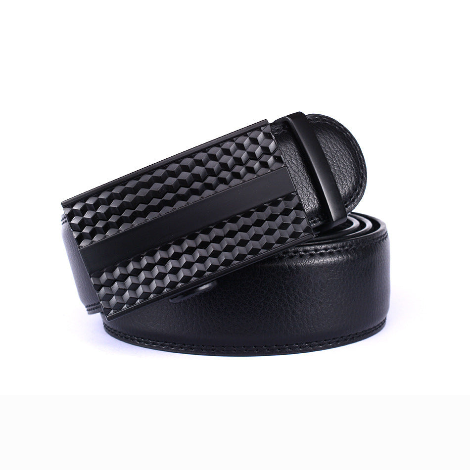 Fashion Casual Men&#39;s Two-layer Leather Comfort Click Belt