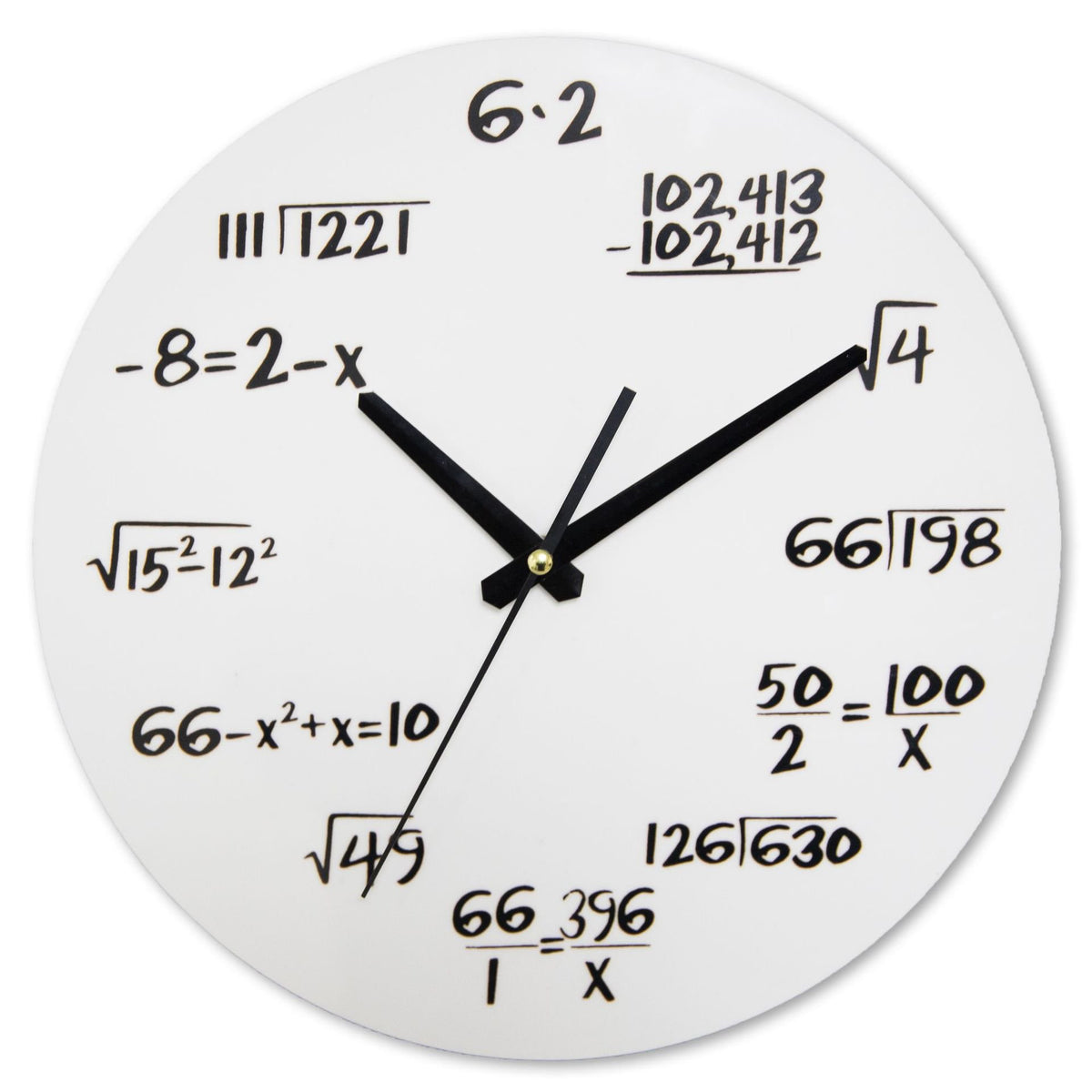 Math Wall Clock 12 inch Mathematical Equations Clocks for Classroom, Home, Office Teacher Gift