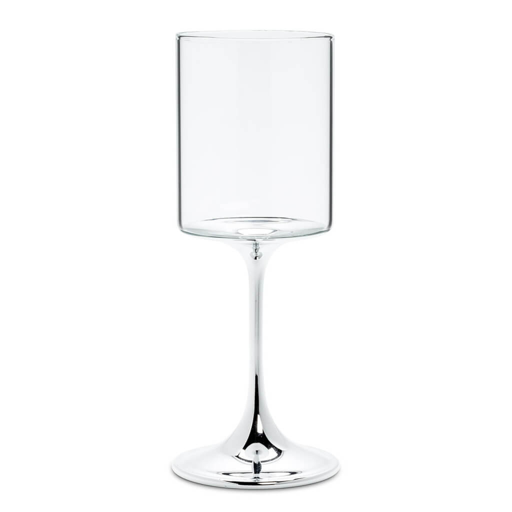 Wine Glass with Metallic Stem