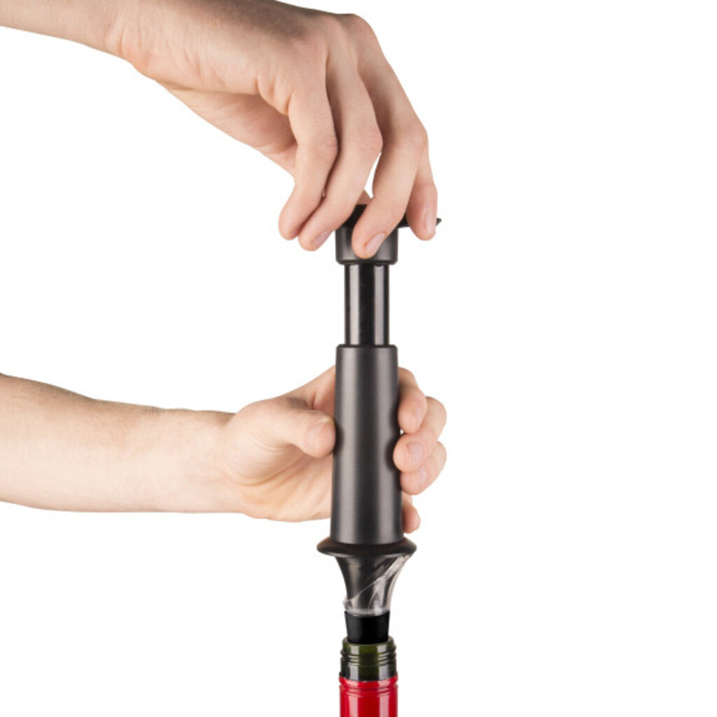 Vacu Vin Wine Saver Stainless Steel with Two Stoppers Included