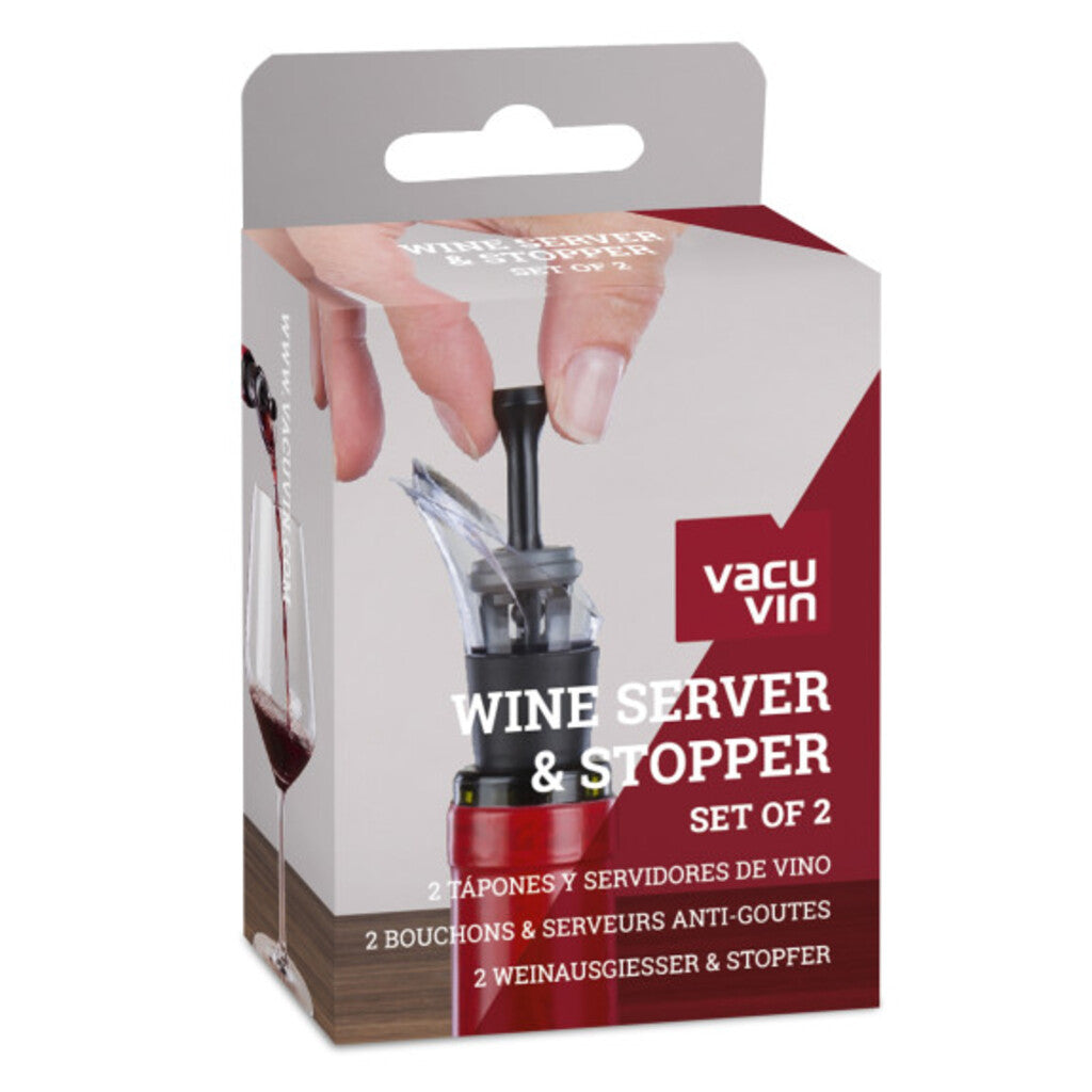 Vacu Vin Wine Saver Stainless Steel with Two Stoppers Included