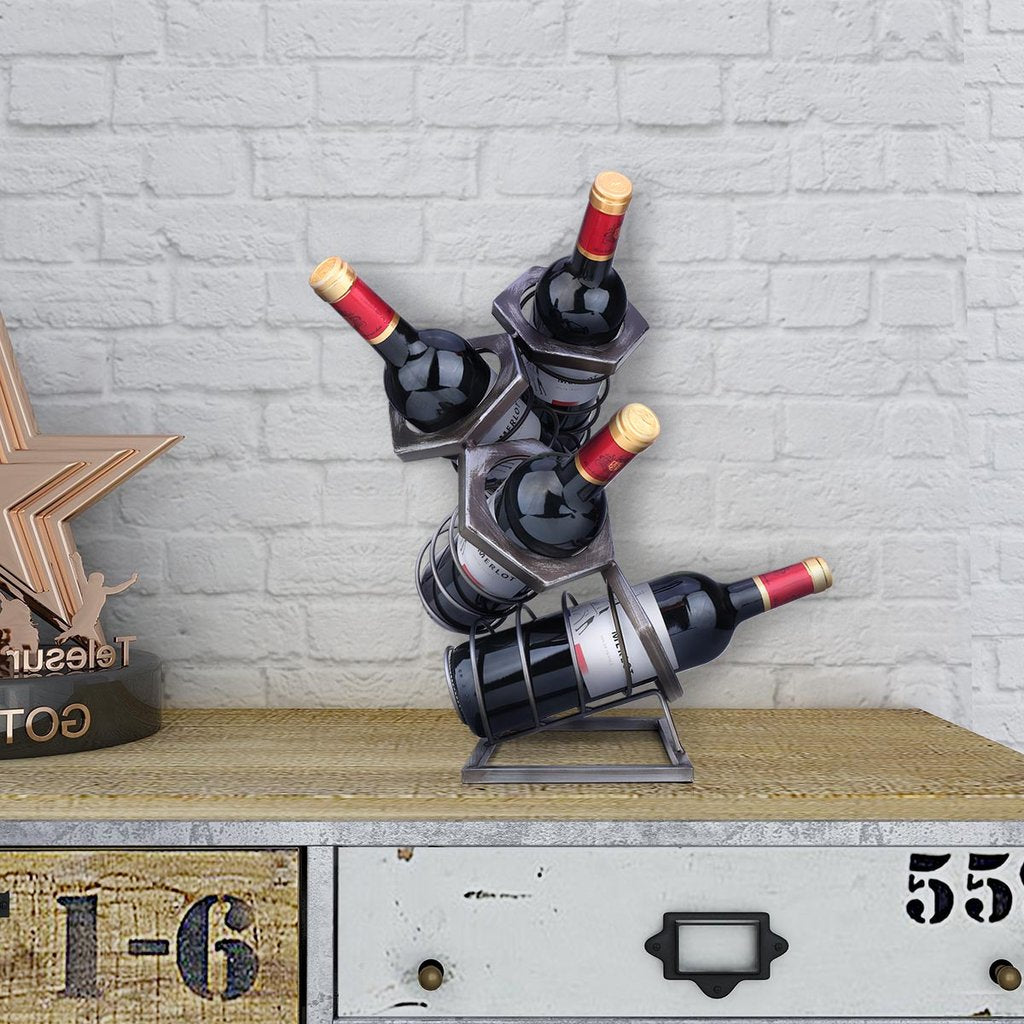 4 Bottle Abstract Wine Rack - The Gifted Man