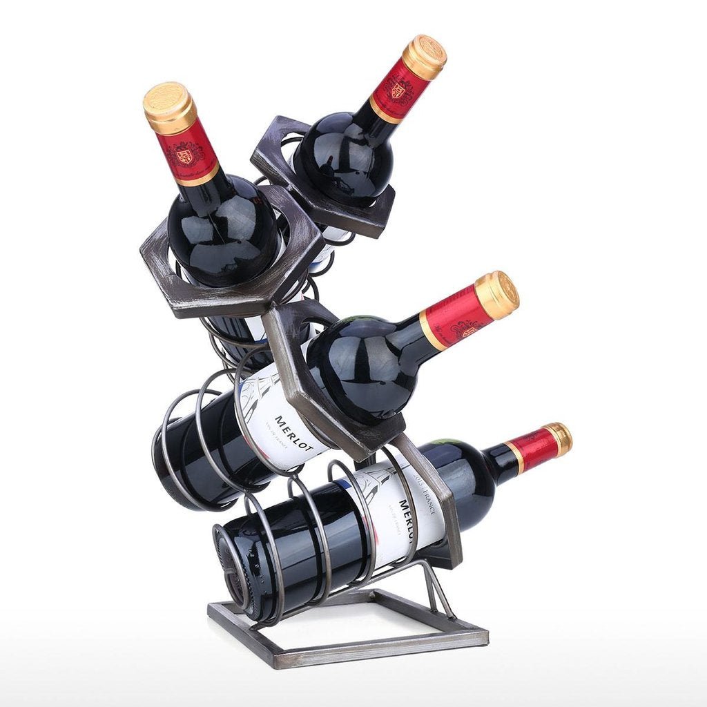4 Bottle Abstract Wine Rack - The Gifted Man