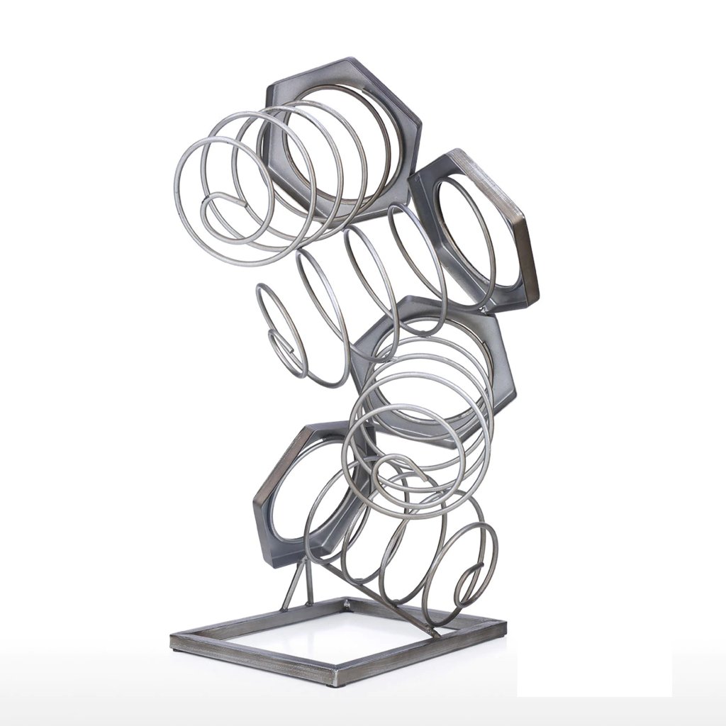 4 Bottle Abstract Wine Rack - The Gifted Man