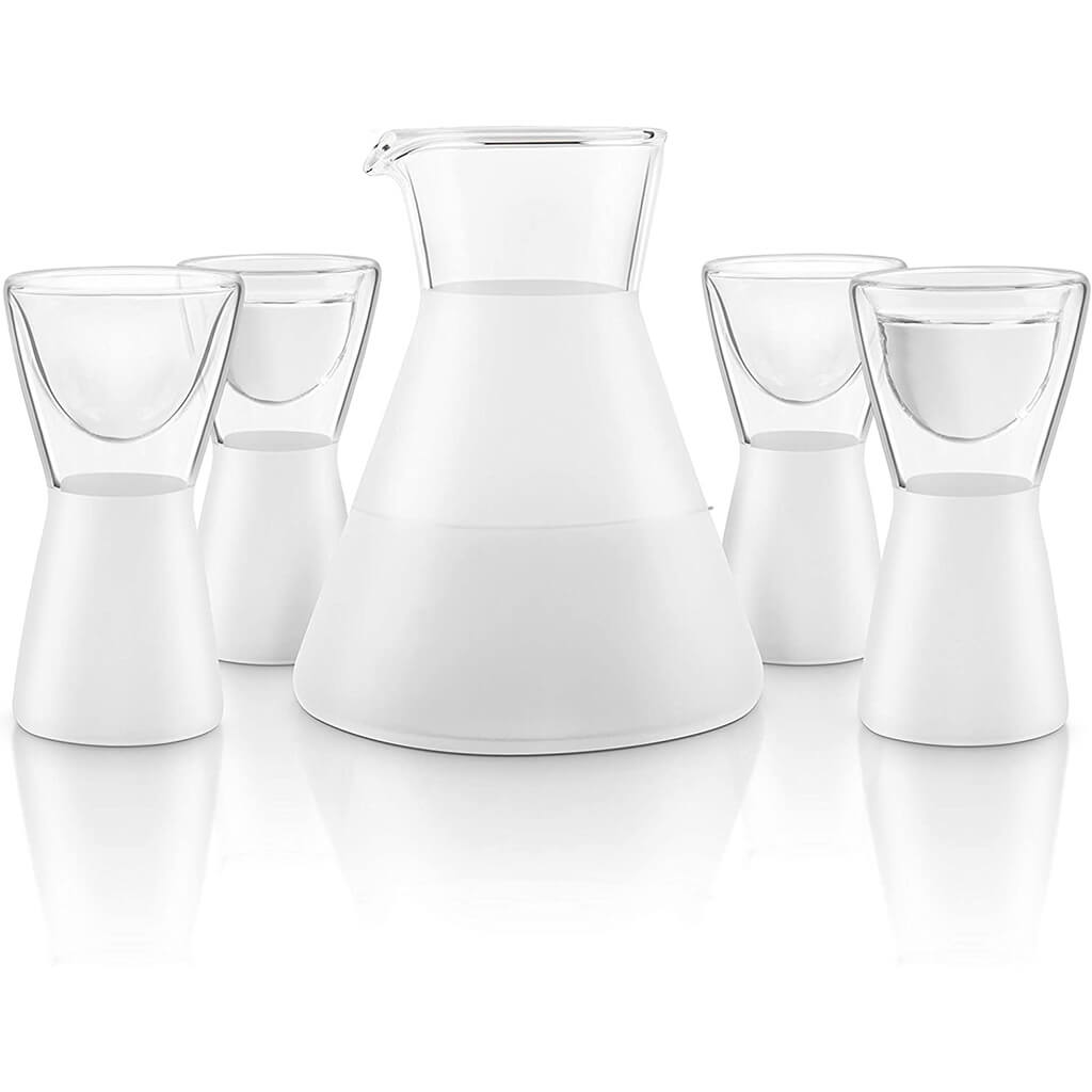 5 Piece Frosted Sake Decanter Set - The Gifted Man