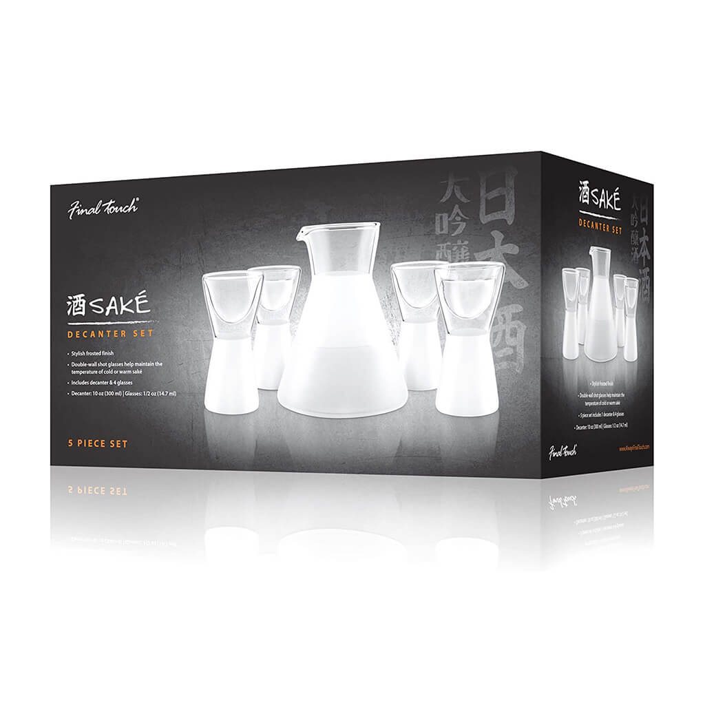 5 Piece Frosted Sake Decanter Set - The Gifted Man
