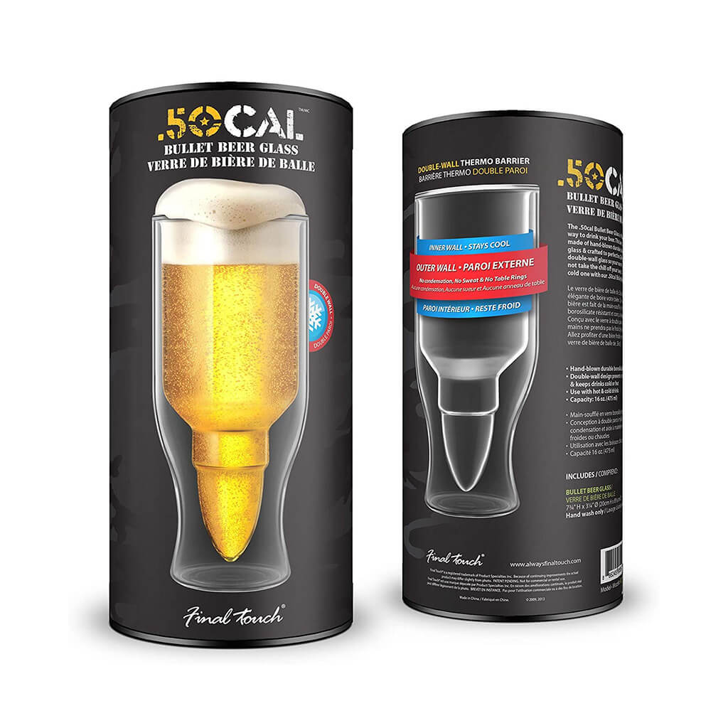 .50 Cal Bullet Beer Glass