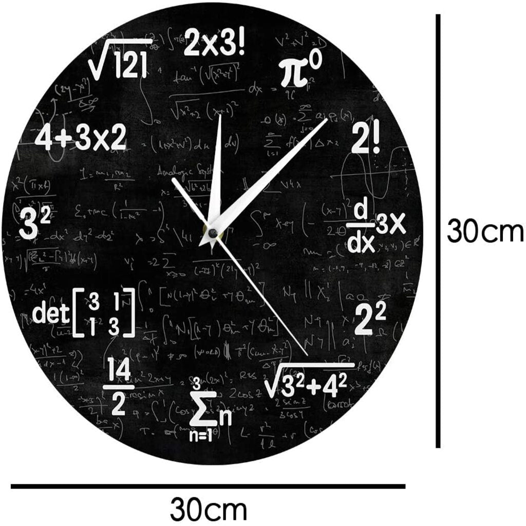 Math Equations and Notations Mathematics Chalkboard Geek Wall Clock