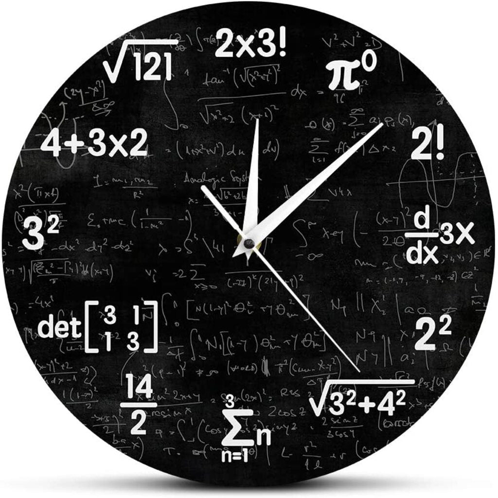 Math Equations and Notations Mathematics Chalkboard Geek Wall Clock