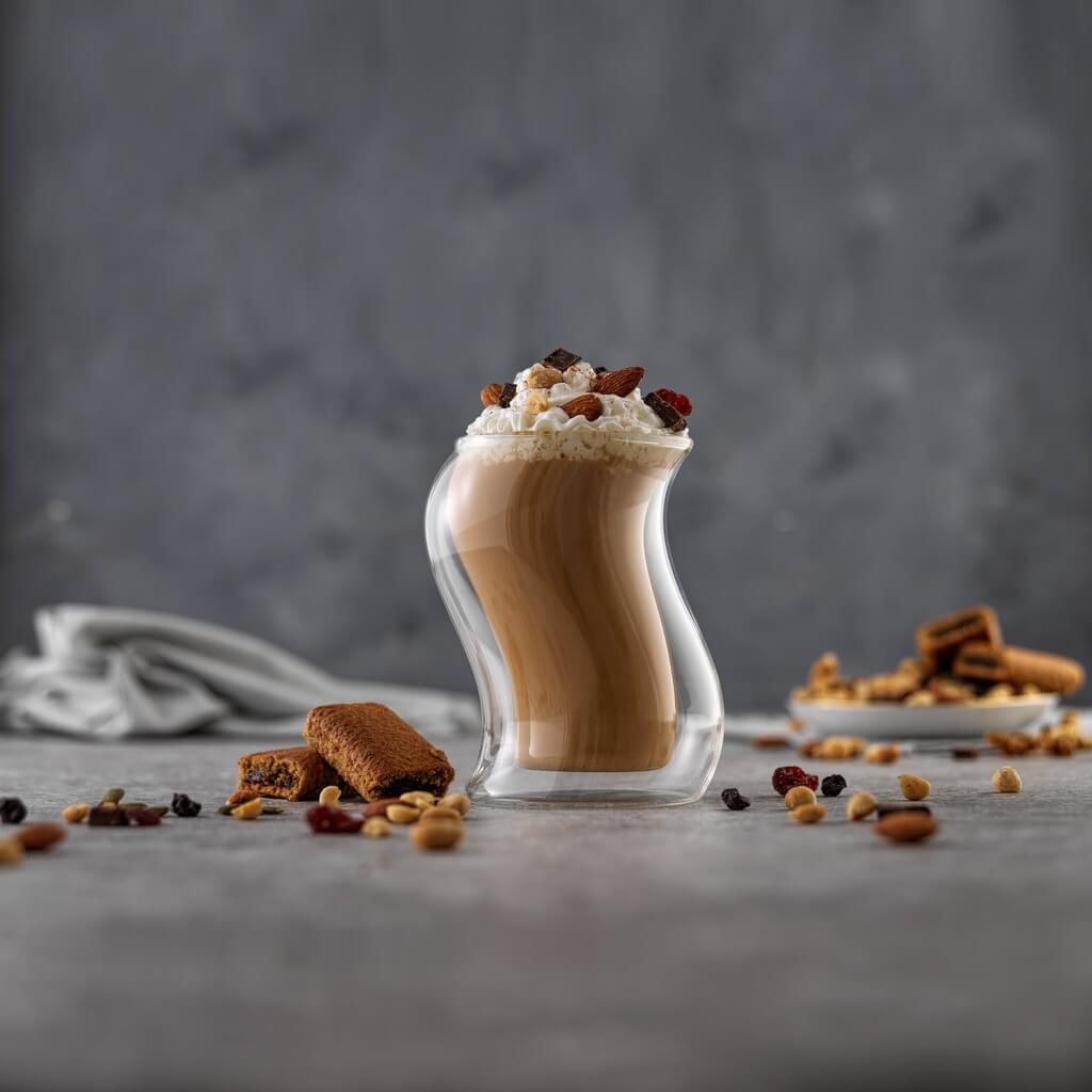 Pivot Double Wall Coffee Glasses, 13.5 Oz Set of 2