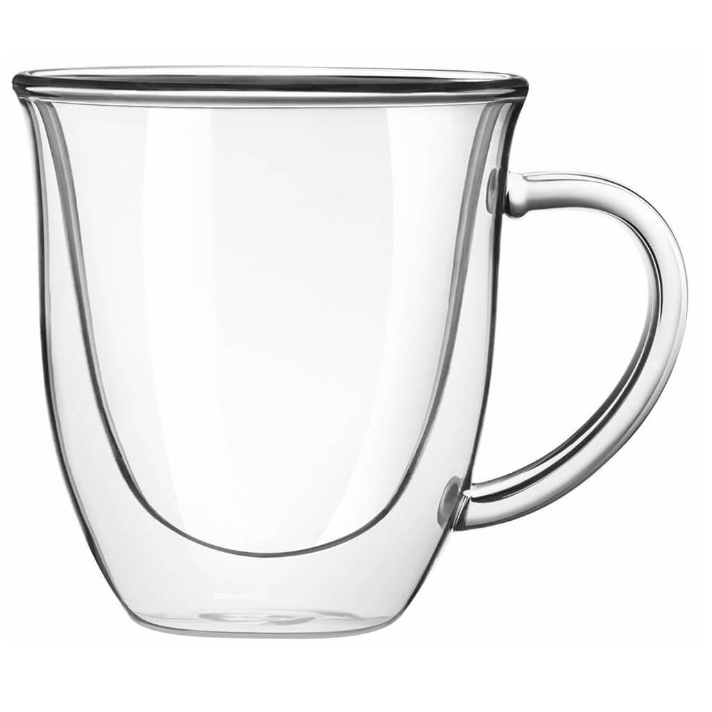 Serene Double Wall Coffee/Tea Glasses, 7.4 Oz Set of 2