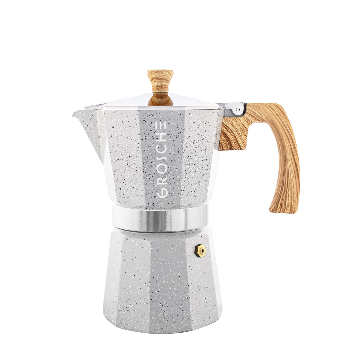 MILANO STONE Stovetop Espresso Maker - Fossil Grey 6 Cup