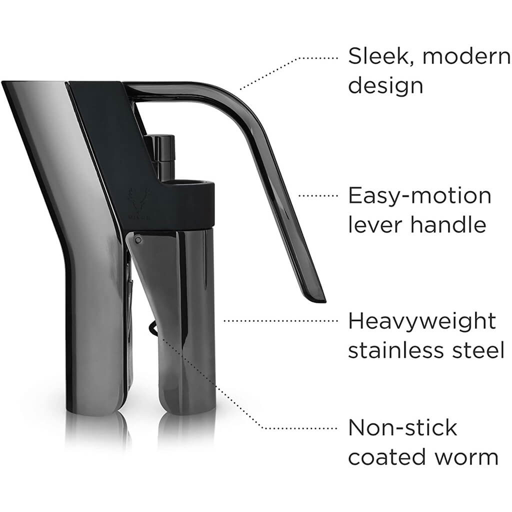 Viski Gunmetal Black Heavyweight Lever Corkscrew