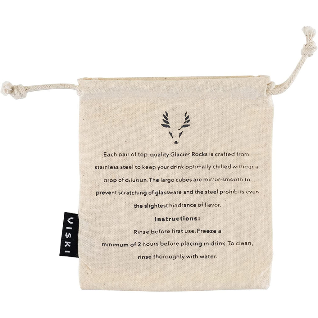 Viski Glacier Rocks Large Stainless Steel Cubes, Silver