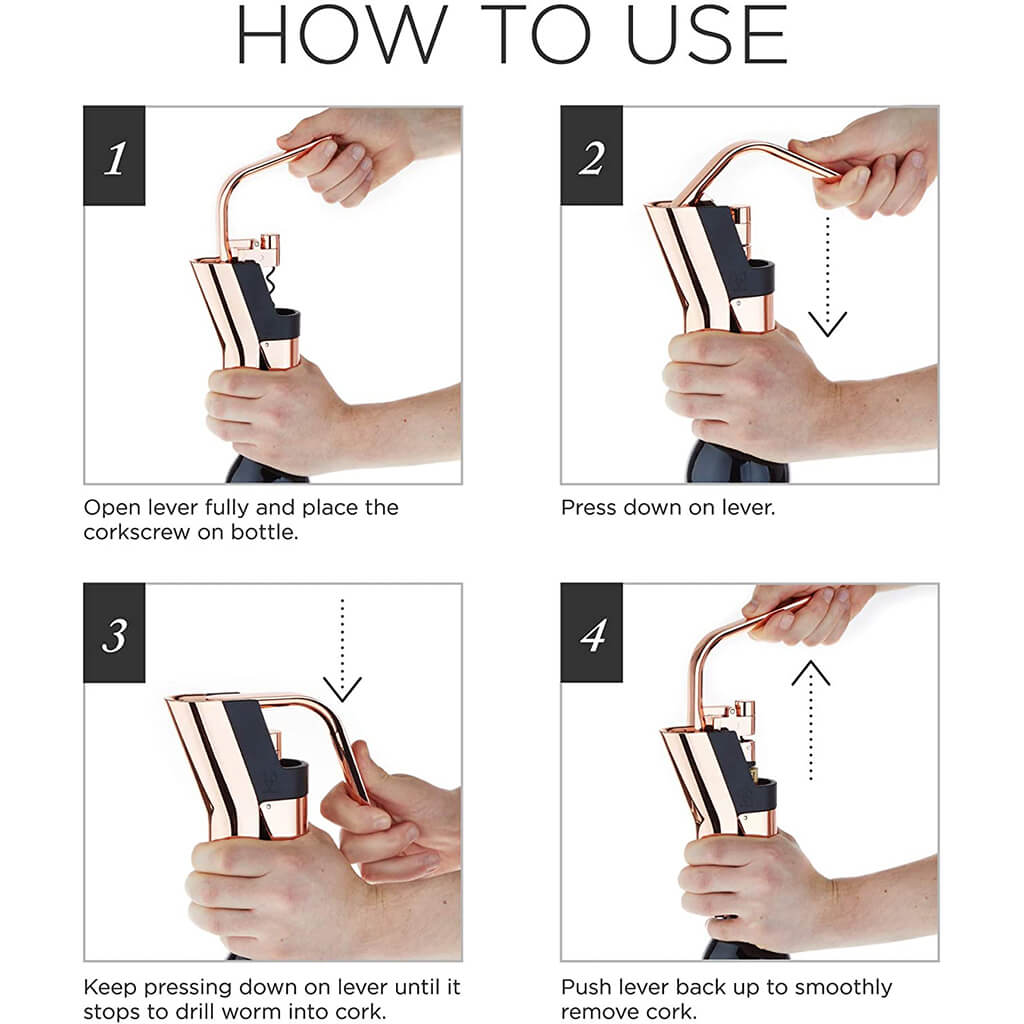 Viski Gunmetal Black Heavyweight Lever Corkscrew