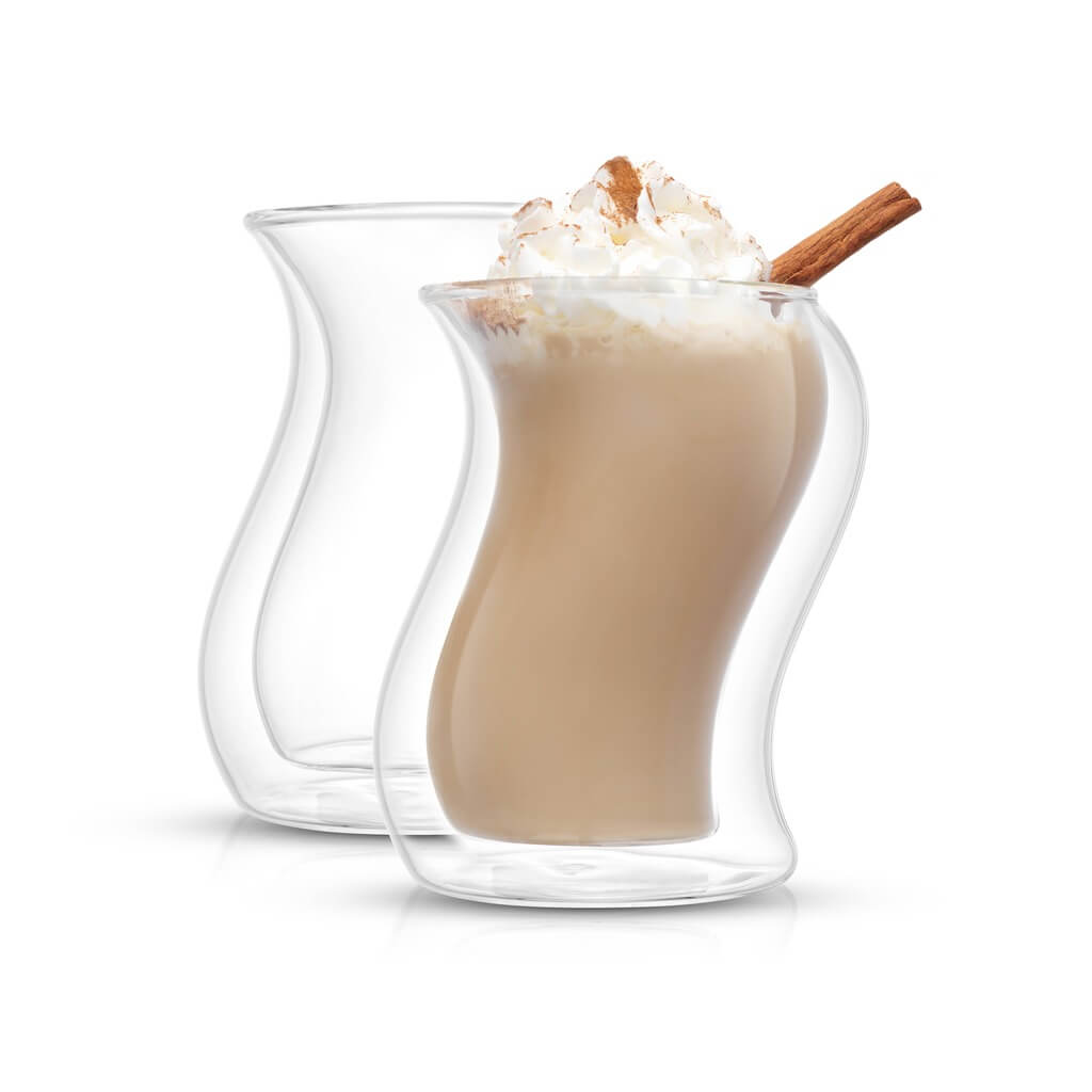 Pivot Double Wall Coffee Glasses, 13.5 Oz Set of 2