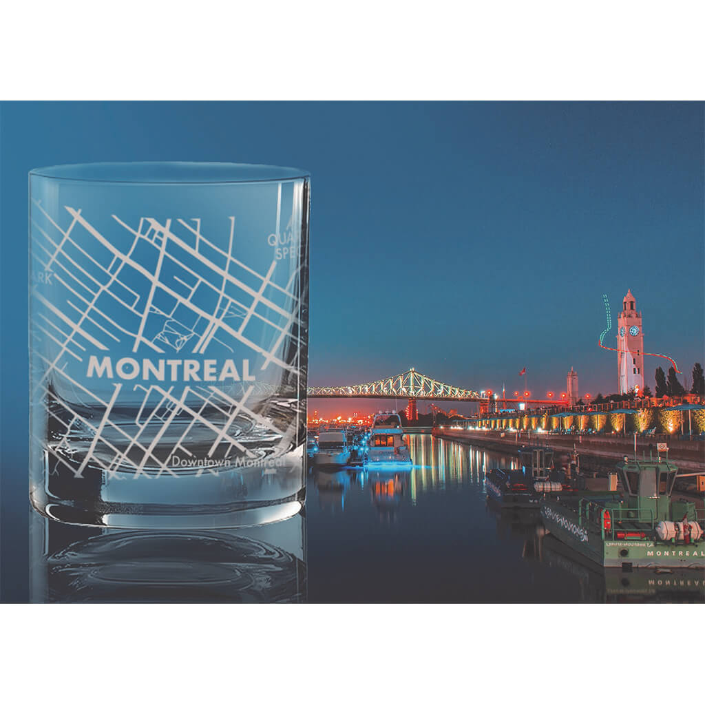 Montreal Map Whisky Glass