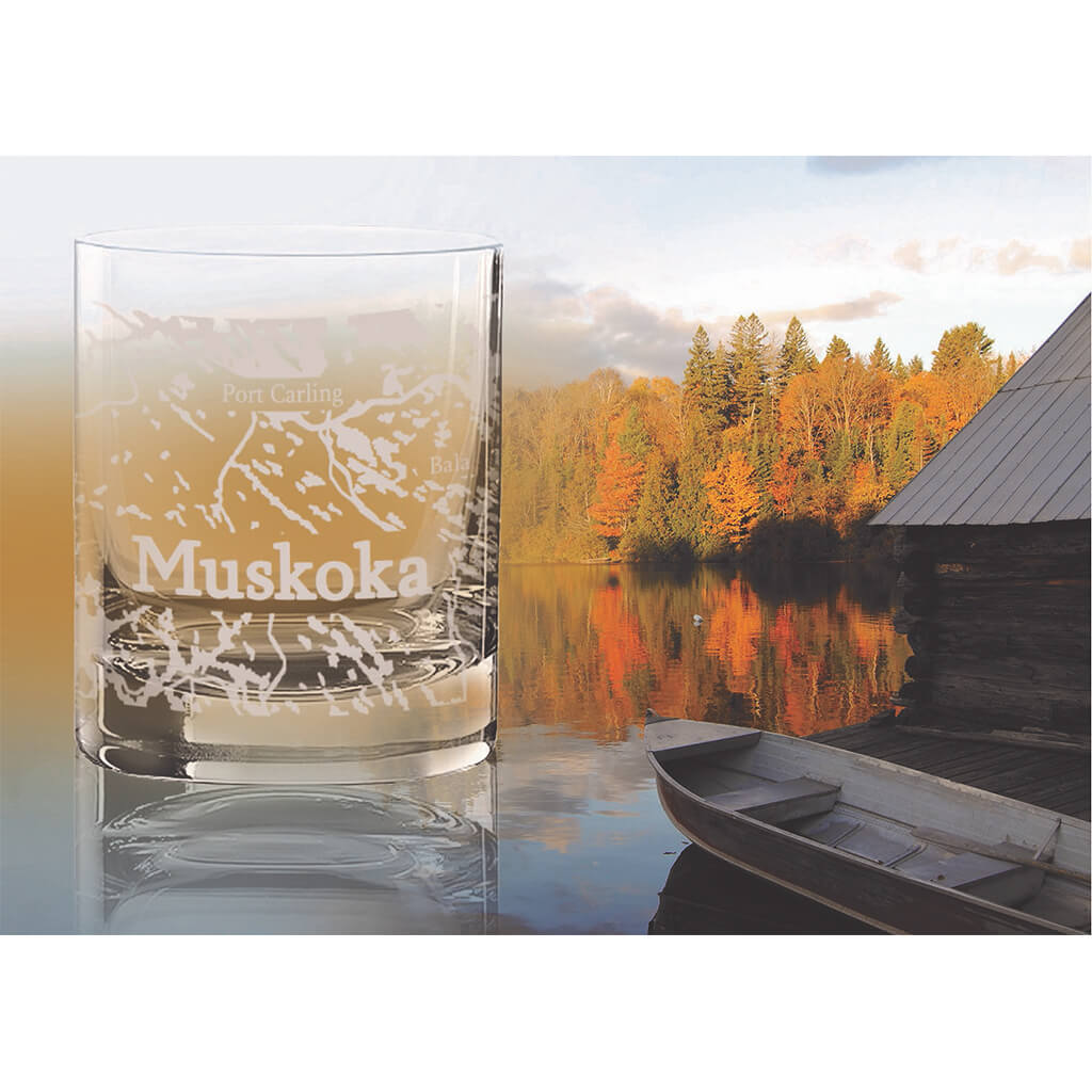 Muskoka Map Whisky Glass