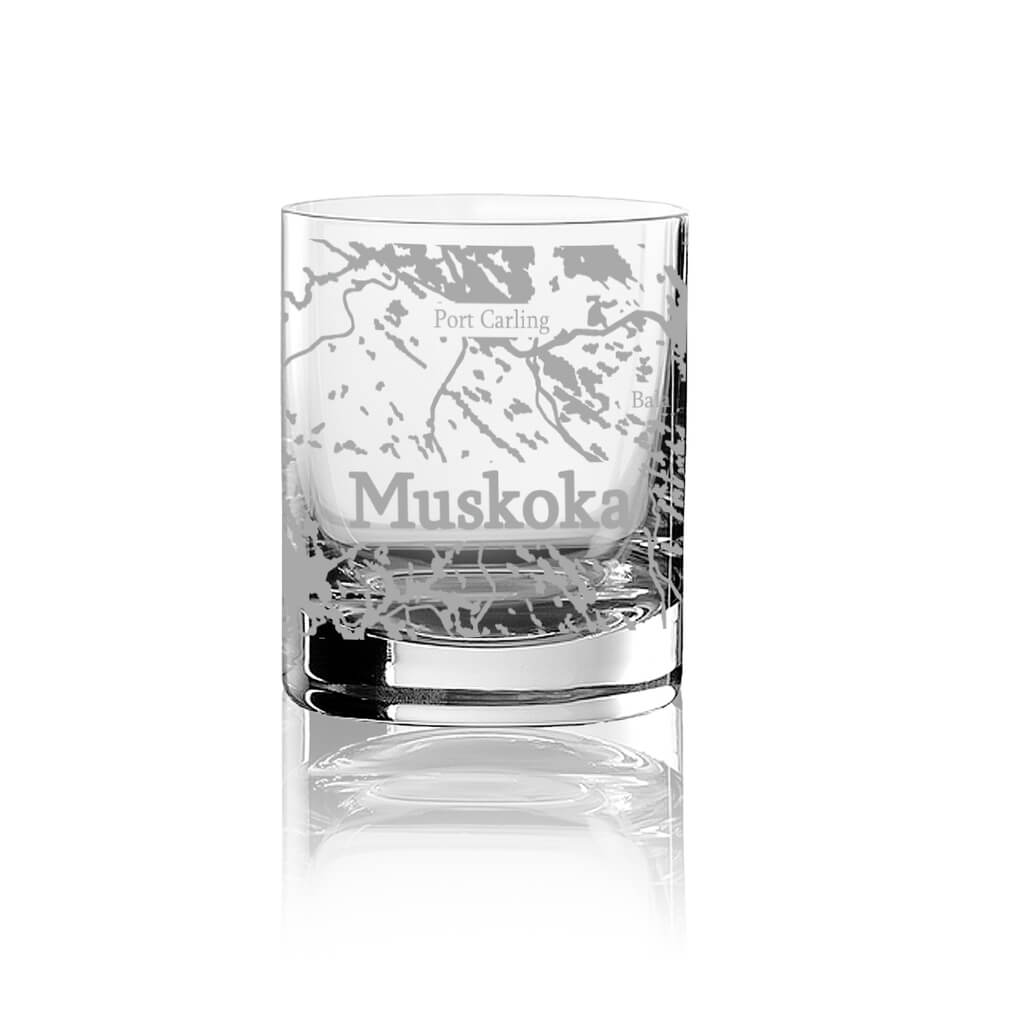 Muskoka Map Whisky Glass