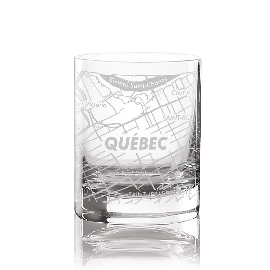Quebec City Map Whisky Glass