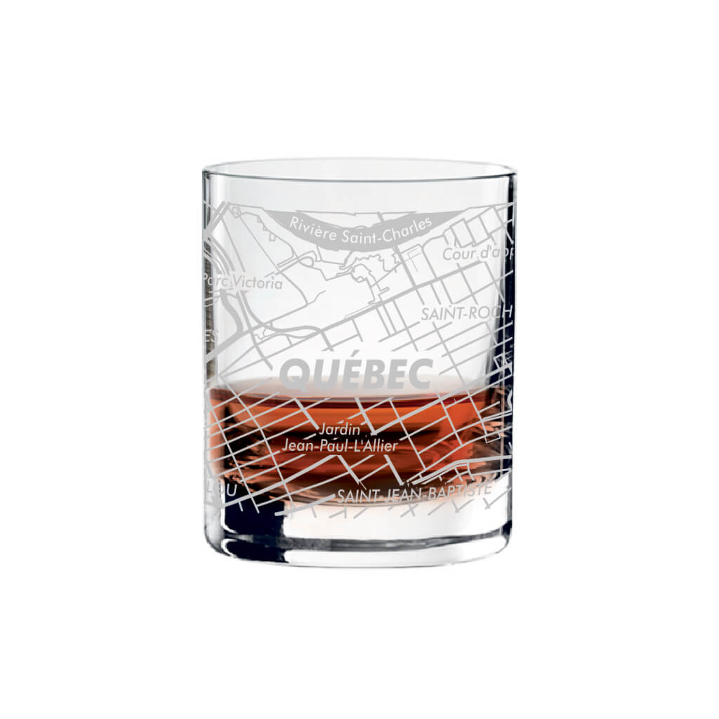 Quebec City Map Whisky Glass