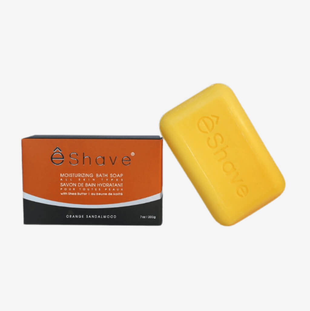 Make sure your bath or shower is a nurturing place with eShave Moisturizing Bath Soap, Orange Sandalwood. Smooth and creamy suds are a cinch with this triple-milled soap made in the French manner in Provence. Enriched with shea butter, this soap for men combines the scent of fresh orange with earthy sandalwood, a little bit sweet and a lot manly in one deep-cleansing and hydrating experience. Emerge from your bath or shower with clean and conditioned skin, smelling great.