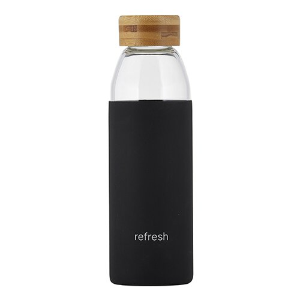 Glass Water Bottle with Bamboo Lid - Refresh