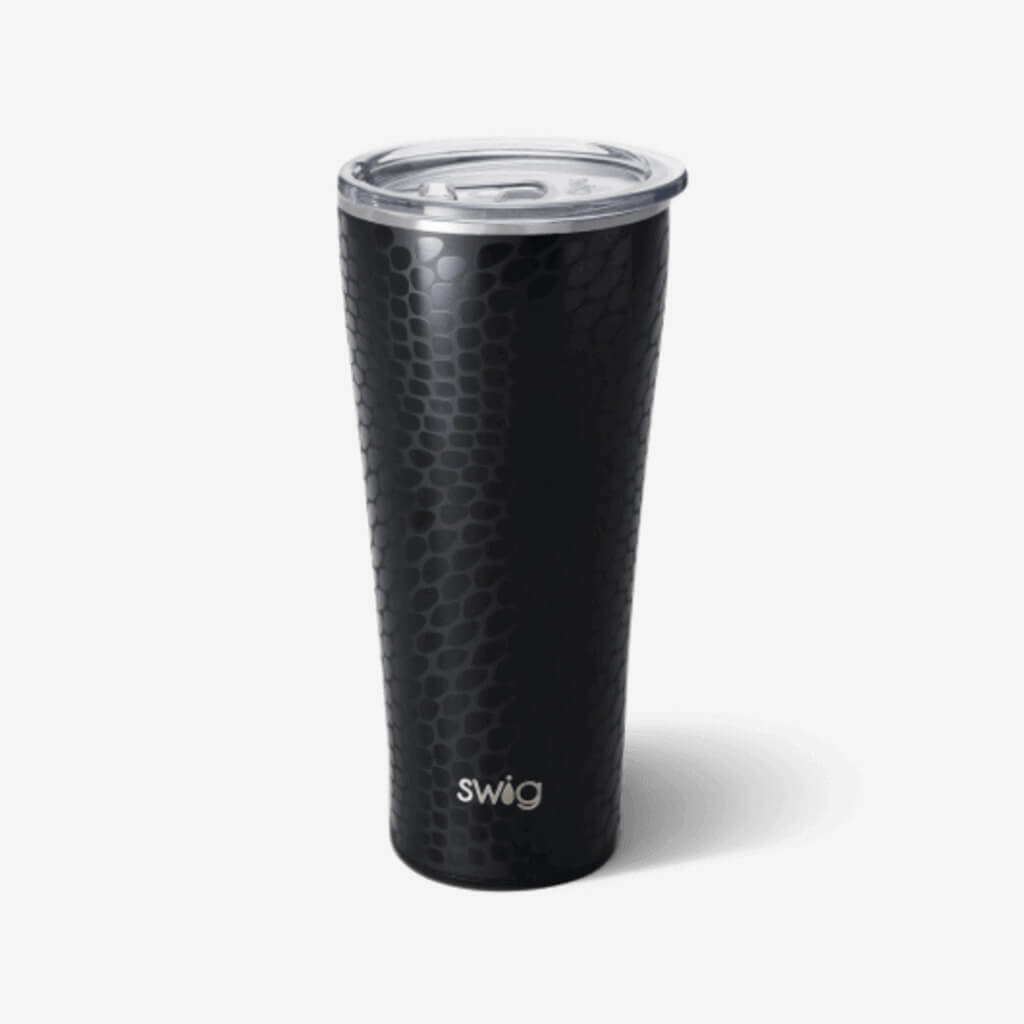 Whether you’re rough around the edges or admire sleek sophistication, this polished wood grain finish highlights the craftsmanship of nature  Thanks to Swig&#39;s triple insulation technology, this tumbler keeps drinks cold for up to 24 hours and hot up to 12 hours. This larger version of our classic tumbler still features a slim profile, making it cup holder friendly and comfy to hold. The increased capacity means you get to enjoy more of your favorite drinks with fewer refills!  Holds 32oz