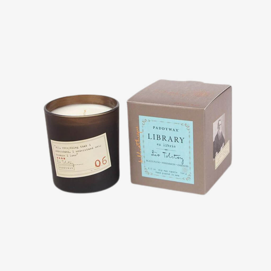 Leo Tolstoy Library Candle BoxedFor all the bibliophiles in our lives we present the Library Collection. Pairing favourite quotes with exquisite fragrances, we pay homage to the literary greats.