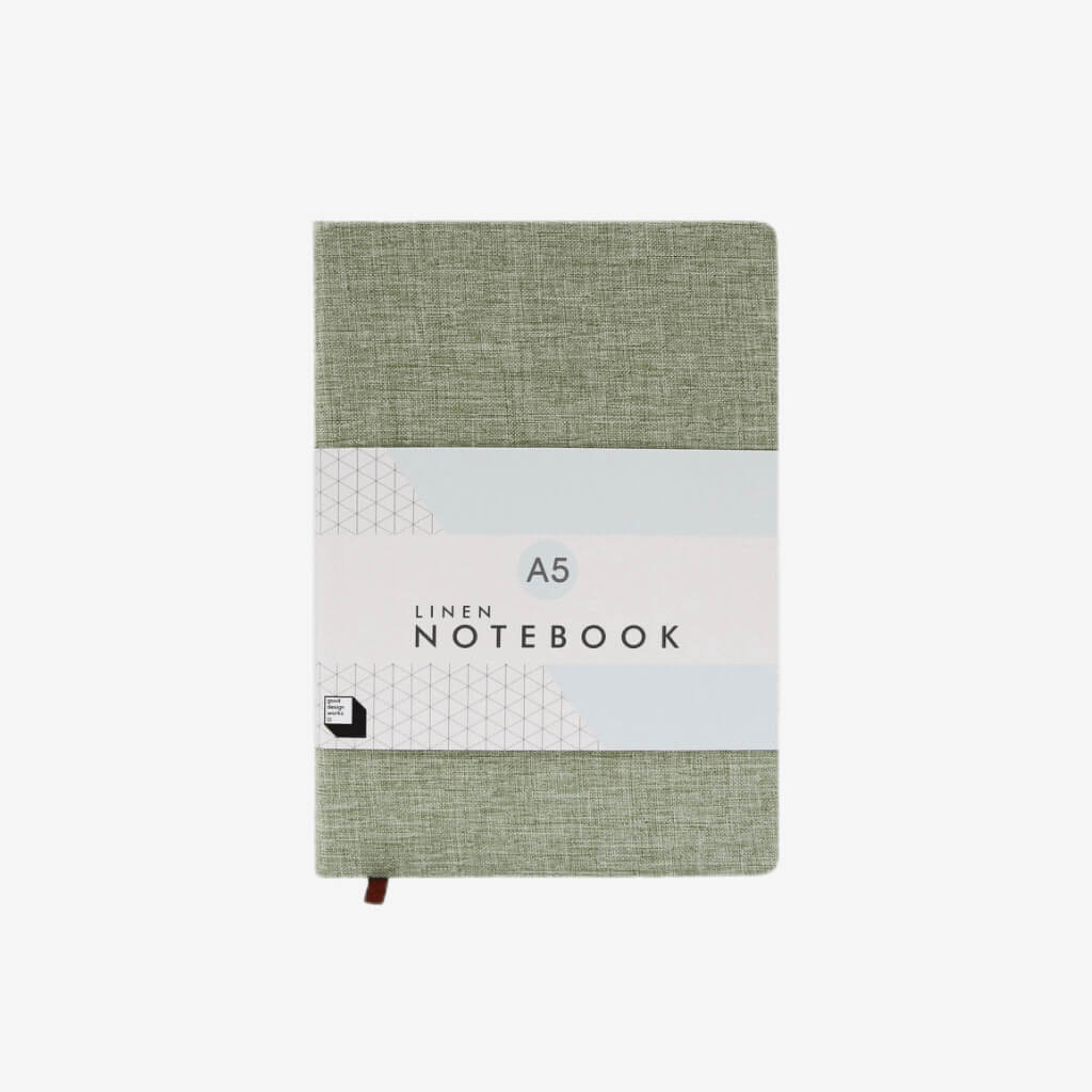 Linen covered A5 hardback notebook.  256 pages of high quality lined paper.