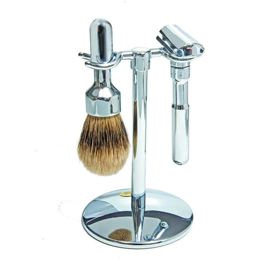 Merkur Futur 3pc Double Edge Safety Razor Shaving Set, Chrome-Plated