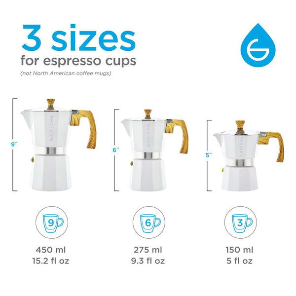 MILANO STONE Stovetop Espresso Maker Fossil Grey 6 Cup The Gifted Man