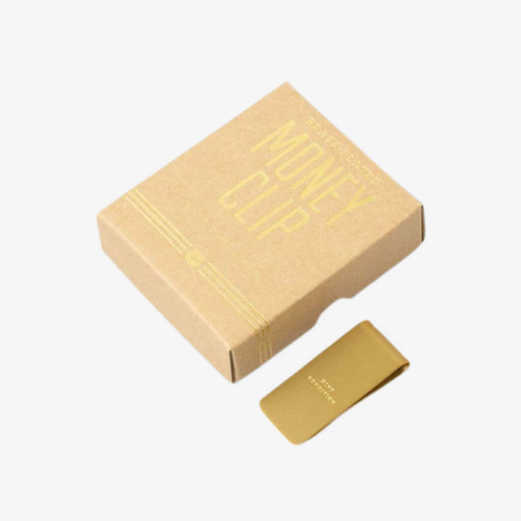 Your receipts, business cards and family photos are on your phone. It’s about time you trim the fat, ditch that bulky wallet, and get with the (money clip) program. Brass construction. Gold foil stamped gift box, perfect for gifting.