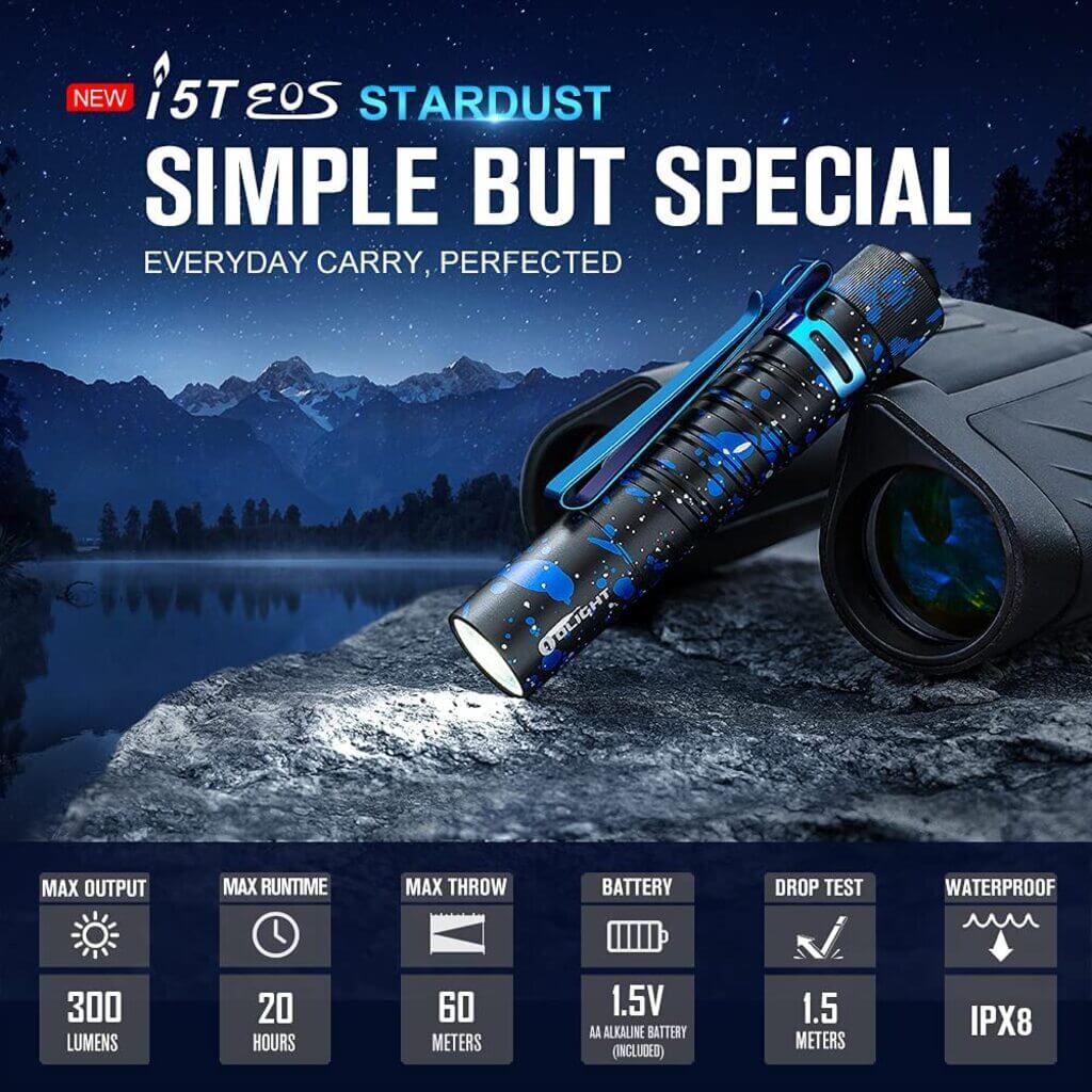 Olight I5T EOS Pocket Flashlight - 300 Lumens - Stardust